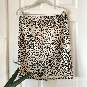 Loft Women's Leopard Print Pencil Skirt 8P